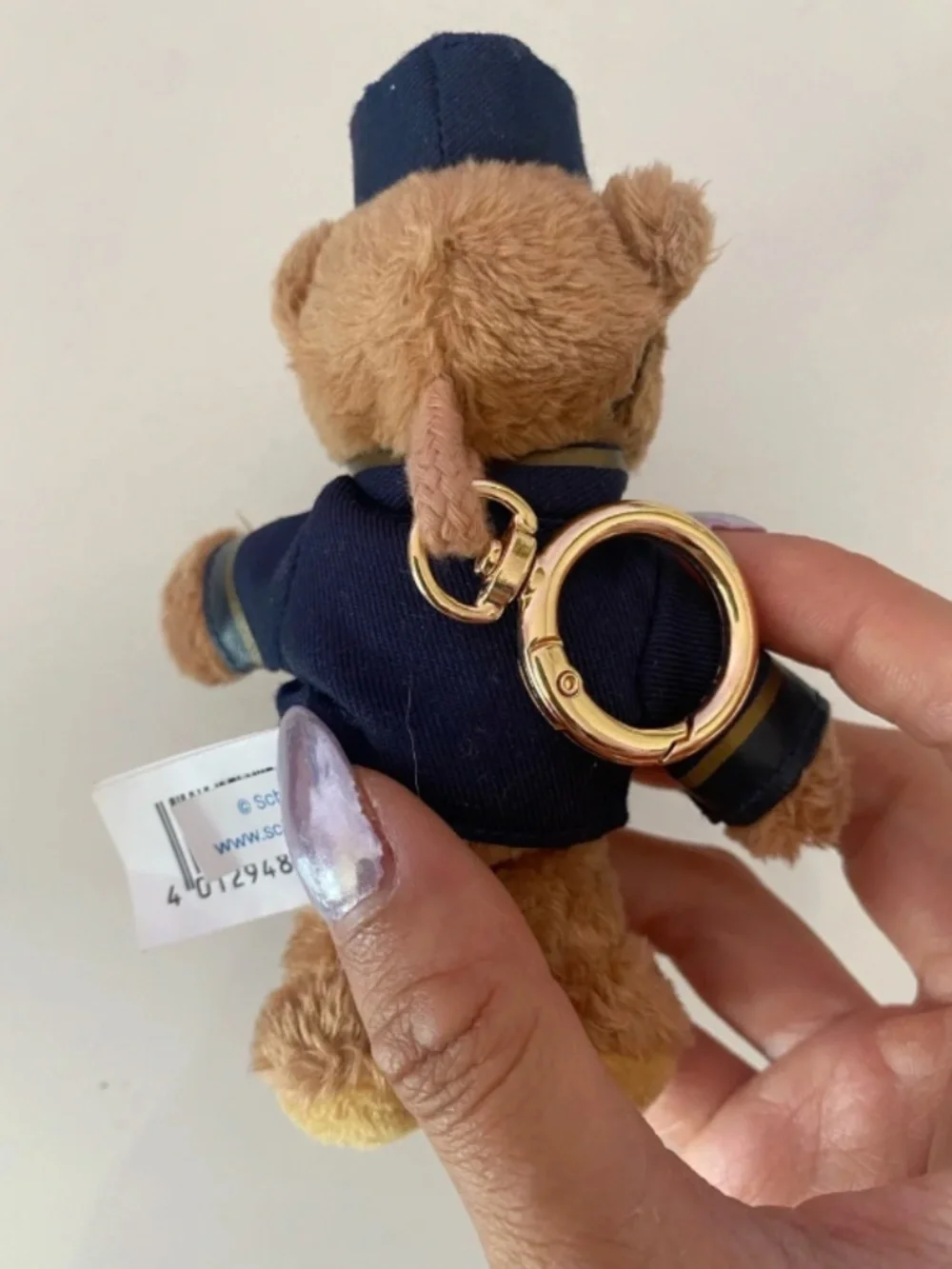 Ritz Paris Hotel Bellhop Teddy Bear Plush Keychain